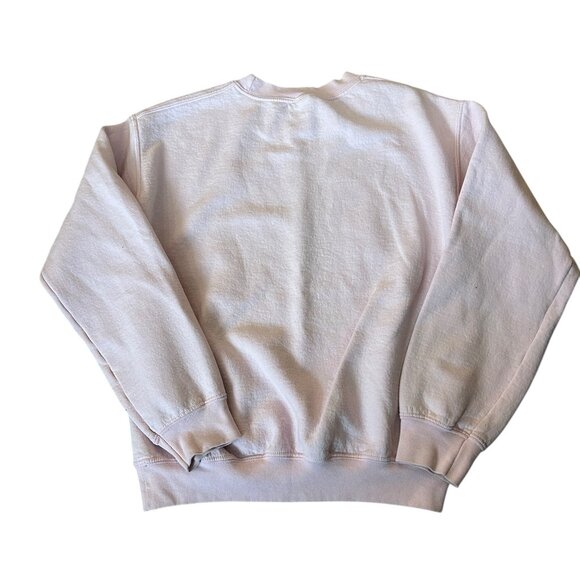 Vintage Pink Wolf Graphic Sweatshirt Sz S 90s Crew Neck Cotton Tribal Print Y2K - Picture 3 of 5